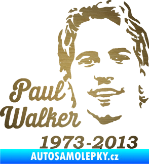 Samolepka Paul Walker 007 RIP škrábaný kov zlatý