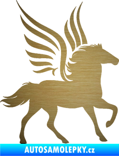Samolepka Pegas 002 pravá okřídlený kůň škrábaný kov zlatý