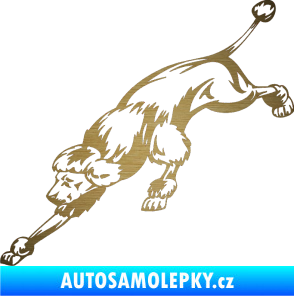 Samolepka Pes 022 levá Pudl škrábaný kov zlatý