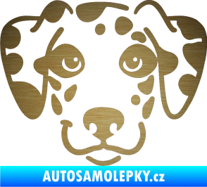 Samolepka Pes 064 Dalmatin škrábaný kov zlatý