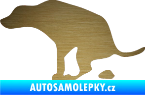 Samolepka Pes 077 levá škrábaný kov zlatý