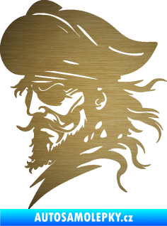 Samolepka Pirát 001 levá s páskou přes oko škrábaný kov zlatý
