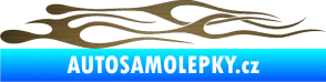 Samolepka Plameny 015 škrábaný kov zlatý