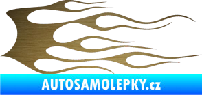 Samolepka Plameny 018 škrábaný kov zlatý