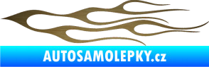 Samolepka Plameny 021 škrábaný kov zlatý