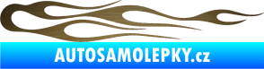 Samolepka Plameny 024 škrábaný kov zlatý
