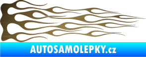 Samolepka Plameny 046 škrábaný kov zlatý