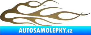 Samolepka Plameny 055 škrábaný kov zlatý