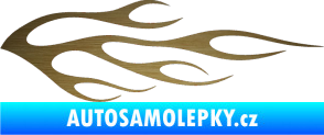 Samolepka Plameny 058 škrábaný kov zlatý