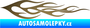 Samolepka Plameny 062 škrábaný kov zlatý