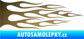 Samolepka Plameny 067 škrábaný kov zlatý
