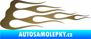 Samolepka Plameny 074 škrábaný kov zlatý