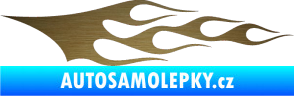 Samolepka Plameny 076 škrábaný kov zlatý