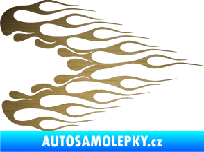 Samolepka Plameny 078 škrábaný kov zlatý