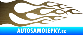 Samolepka Plameny 086 škrábaný kov zlatý