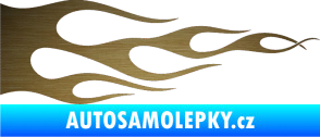 Samolepka Plameny 090 škrábaný kov zlatý