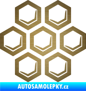 Samolepka Plástve 001 pravá škrábaný kov zlatý