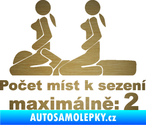 Samolepka Počet míst k sezení maximálně 2 škrábaný kov zlatý