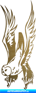 Samolepka Predators 019 levá sova škrábaný kov zlatý