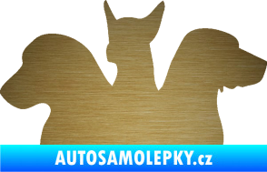 Samolepka Psi 001 levá skupinka škrábaný kov zlatý