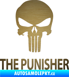 Samolepka Punisher 002 s nápisem škrábaný kov zlatý