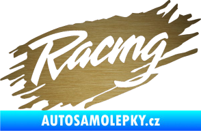 Samolepka Racing 002 škrábaný kov zlatý