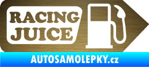 Samolepka Racing juice symbol tankování škrábaný kov zlatý