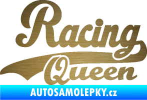 Samolepka Racing Queen nápis škrábaný kov zlatý