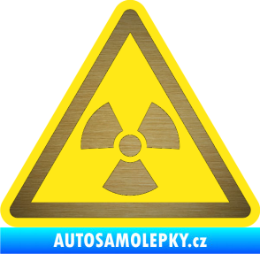 Samolepka Radioactive barevný trojúhelník škrábaný kov zlatý