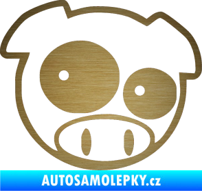 Samolepka Rally pig 001 pravá škrábaný kov zlatý