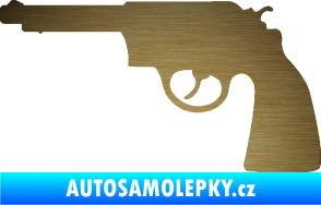 Samolepka Revolver 002 levá škrábaný kov zlatý