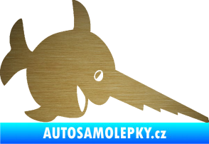 Samolepka Ryba 023 piloun pravá škrábaný kov zlatý