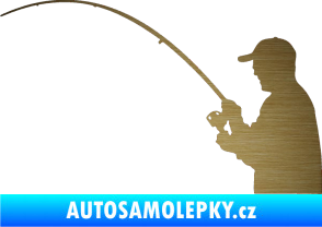 Samolepka Rybář 001 levá škrábaný kov zlatý