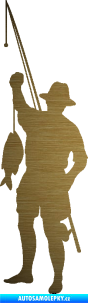 Samolepka Rybář 012 levá škrábaný kov zlatý