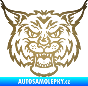 Samolepka Rys 001 škrábaný kov zlatý