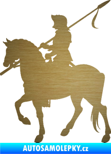 Samolepka Rytíř na koni levá škrábaný kov zlatý