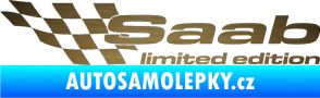 Samolepka Saab limited edition levá škrábaný kov zlatý