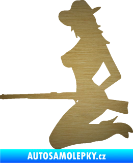 Samolepka Sexy country girl levá škrábaný kov zlatý