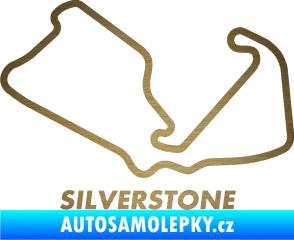 Samolepka Okruh Silverstone 2 škrábaný kov zlatý