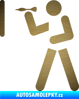 Samolepka Šipky 002 levá ikona hráče škrábaný kov zlatý