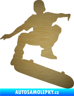 Samolepka Skateboard 004 pravá škrábaný kov zlatý