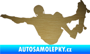 Samolepka Skateboard 007 levá škrábaný kov zlatý