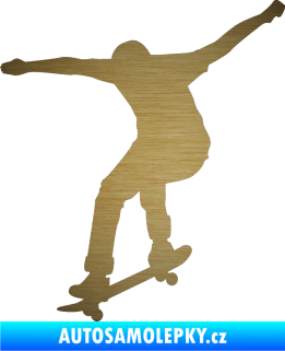 Samolepka Skateboard 011 levá škrábaný kov zlatý