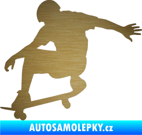 Samolepka Skateboard 012 levá škrábaný kov zlatý