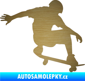 Samolepka Skateboard 012 pravá škrábaný kov zlatý