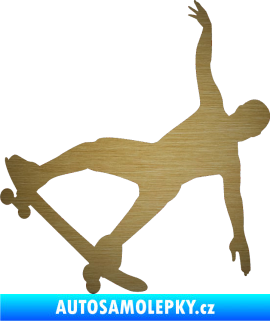 Samolepka Skateboard 013 levá škrábaný kov zlatý