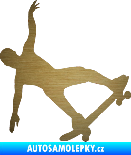 Samolepka Skateboard 013 pravá škrábaný kov zlatý