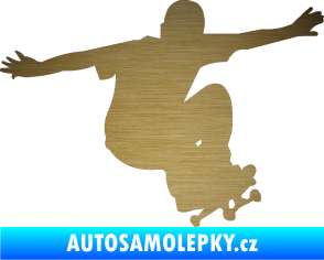 Samolepka Skateboard 014 pravá škrábaný kov zlatý