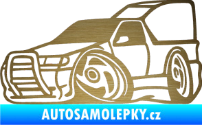 Samolepka Škoda Felicia pickup karikatura levá škrábaný kov zlatý