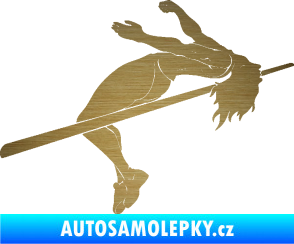 Samolepka Skok do výšky 001 pravá atletika škrábaný kov zlatý